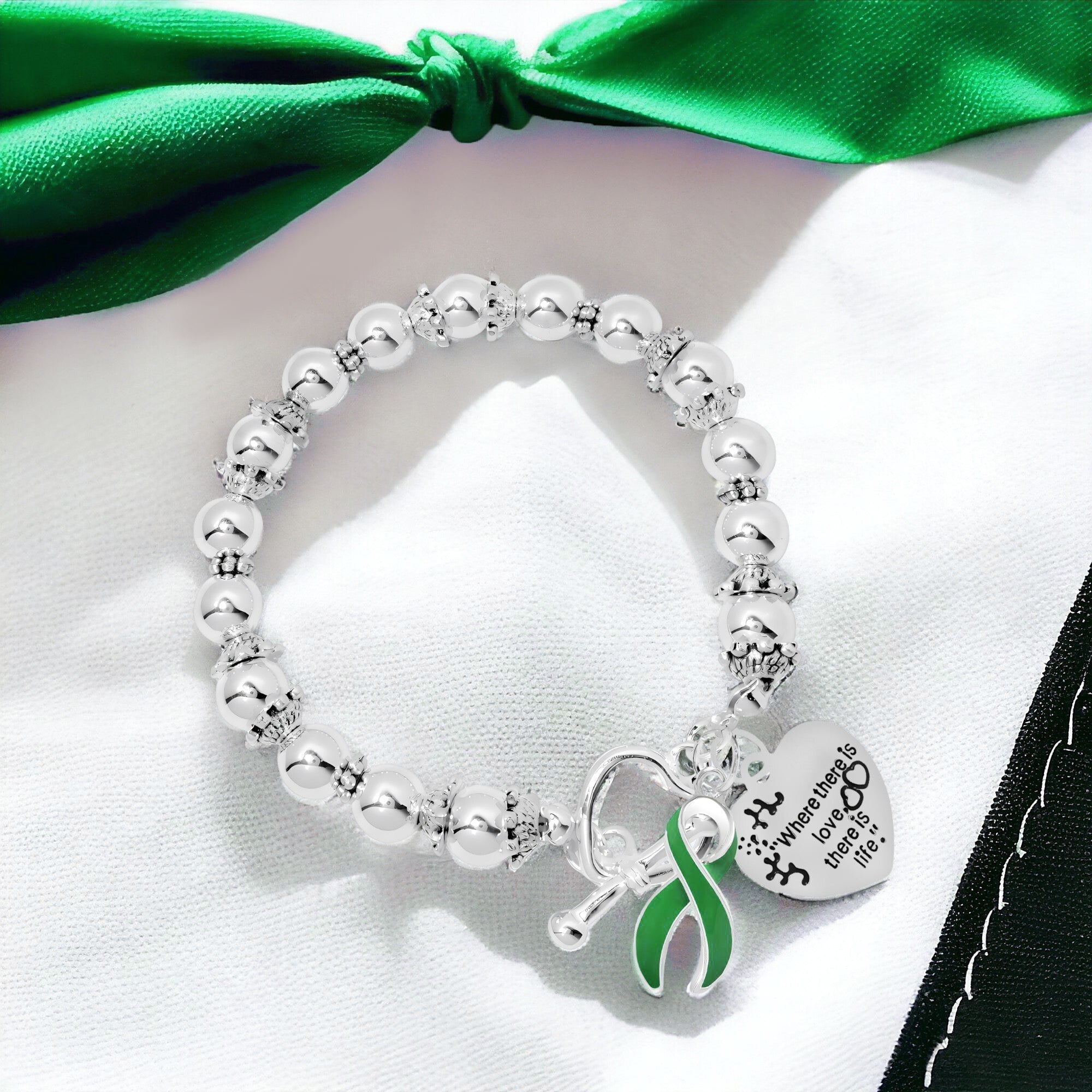 Green Ribbon Where There is Love Bracelets The Awareness Company