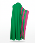 Vibrant Color Block One Shoulder Maxi Dress Boho Brown