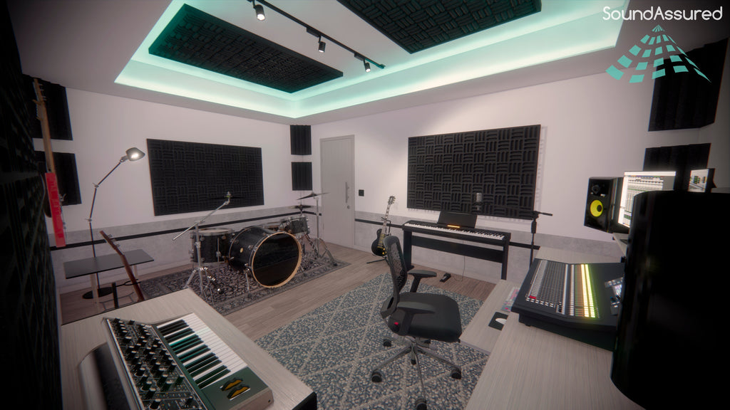 Grid Style Acoustic Foam Panels - Acoustic Foam Room Kits SoundAssured