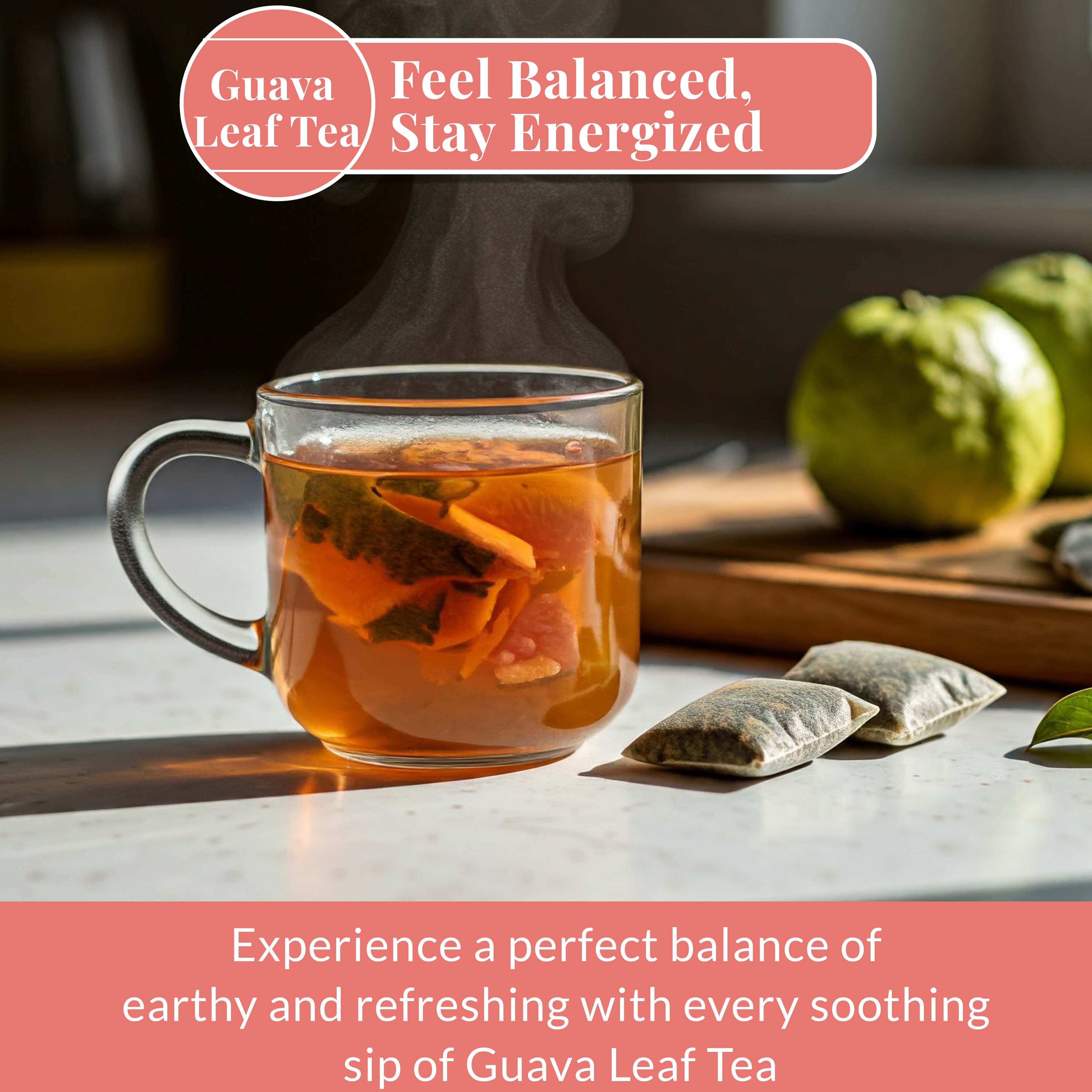 Guava Leaf Tea - 50 Bags, 100% Pure Guava Leaves (Té De Hoja de Guayaba ) Stress Relieving, Herbal Tea- Non-GMO, Vegan, Caffeine-Free Akshit