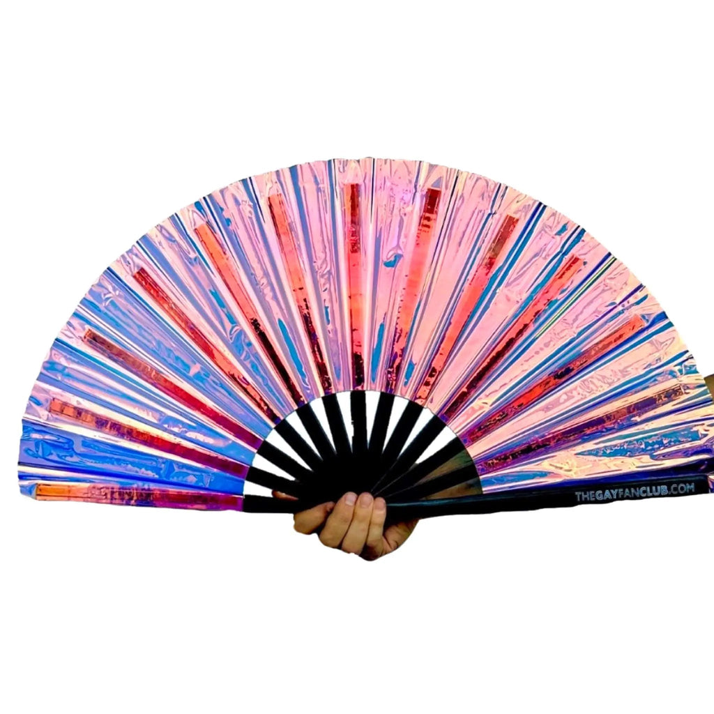 Iridescent Holographic Hand Fan The Gay Fan Club