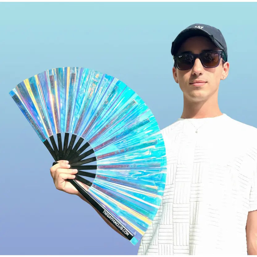 Iridescent Holographic Hand Fan The Gay Fan Club