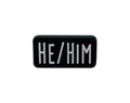 He Him Black Rectangle Pronoun Silicone Pins The Awareness Company