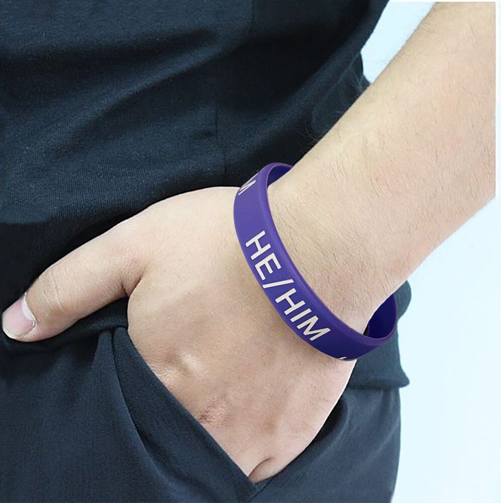 He Him Pronoun Silicone Bracelets The Awareness Company