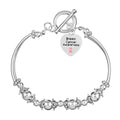 Heart Charm Breast Cancer Awareness Partial Beaded Bracelets The Awareness Company
