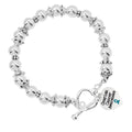 Heart Ovarian Cancer Awareness Charm Silver Beaded Bracelets The Awareness Company