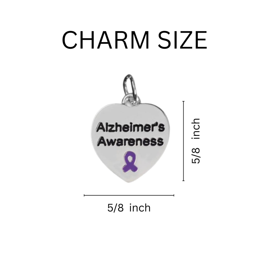 Heart Shaped Alzheimer's Awareness Hanging Charms The Awareness Company
