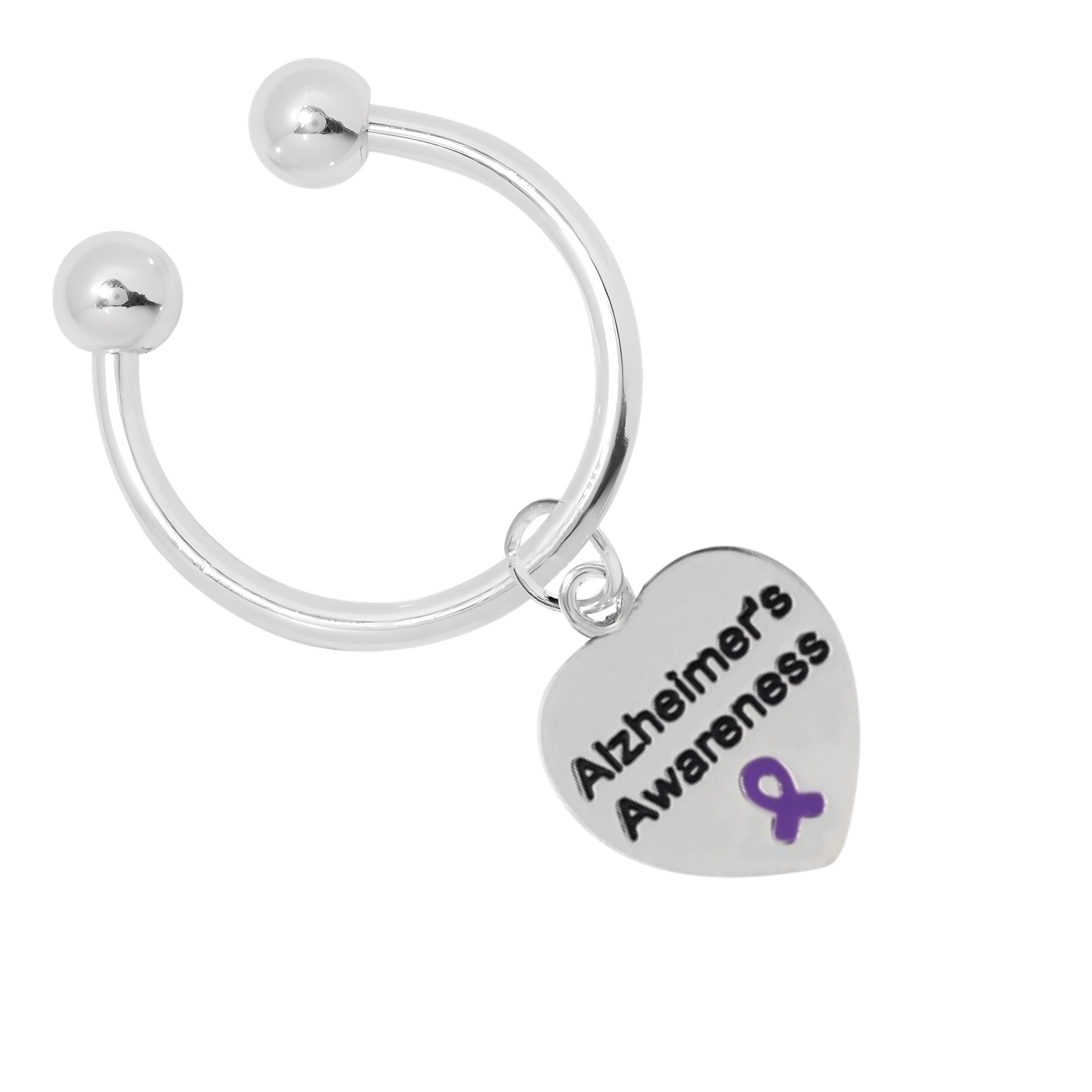Heart Shaped Alzheimer's Awareness Keychains The Awareness Company