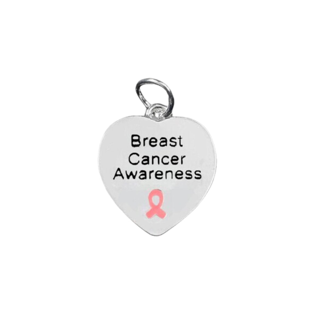 Heart Shaped Breast Cancer Awareness Charms The Awareness Company
