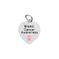 Heart Shaped Breast Cancer Awareness Charms The Awareness Company