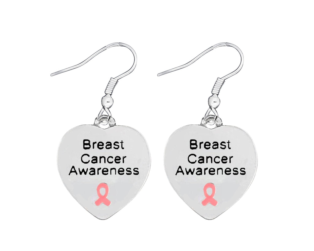 Heart Shaped Breast Cancer Awareness Earrings The Awareness Company