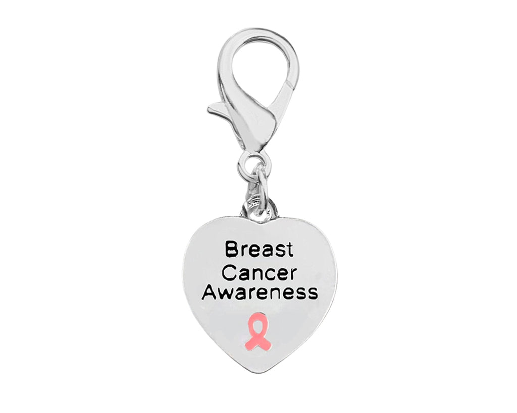 Heart Shaped Breast Cancer Awareness Hanging Charms The Awareness Company
