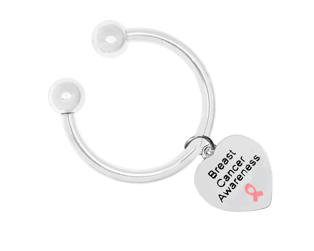Heart Shaped Breast Cancer Awareness Keychains The Awareness Company