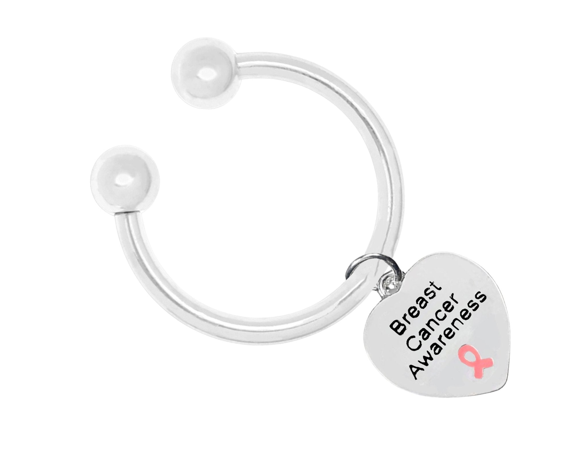 Heart Shaped Breast Cancer Awareness Keychains The Awareness Company