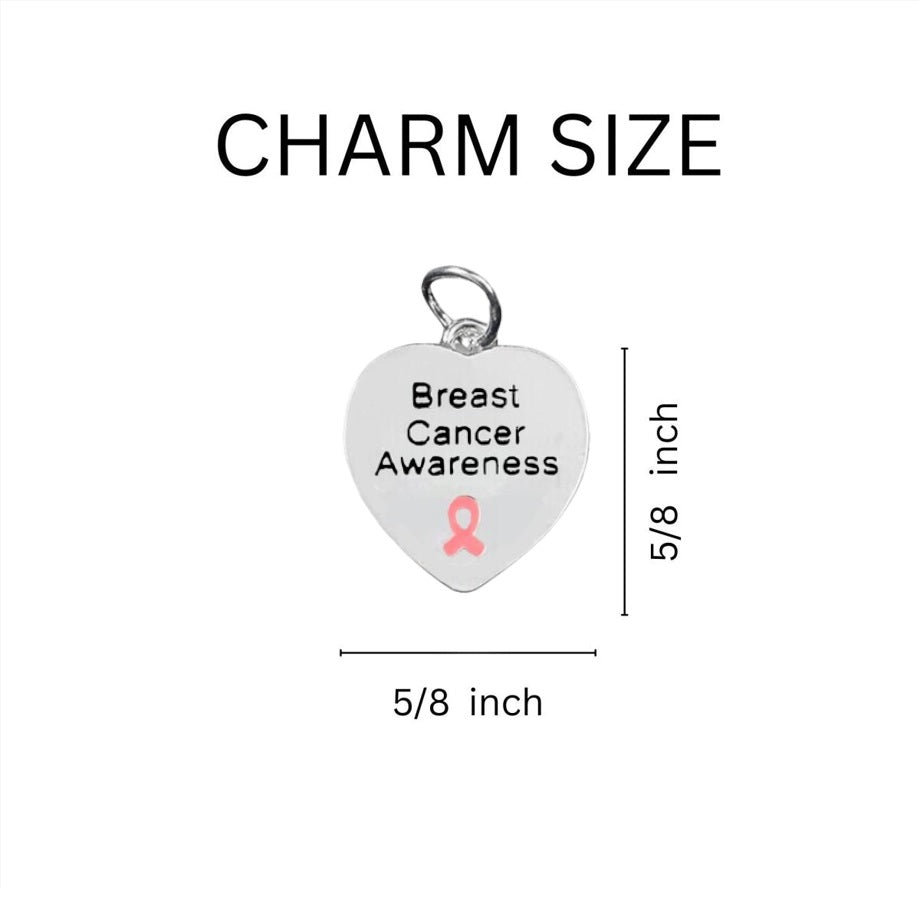 Heart Shaped Breast Cancer Awareness Hanging Charms The Awareness Company