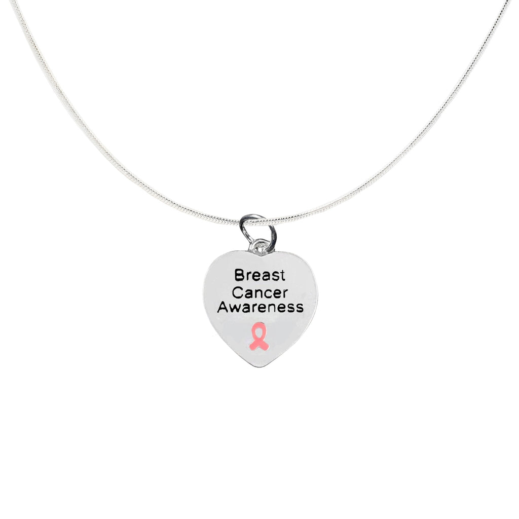 Heart Shaped Breast Cancer Awareness Necklaces The Awareness Company