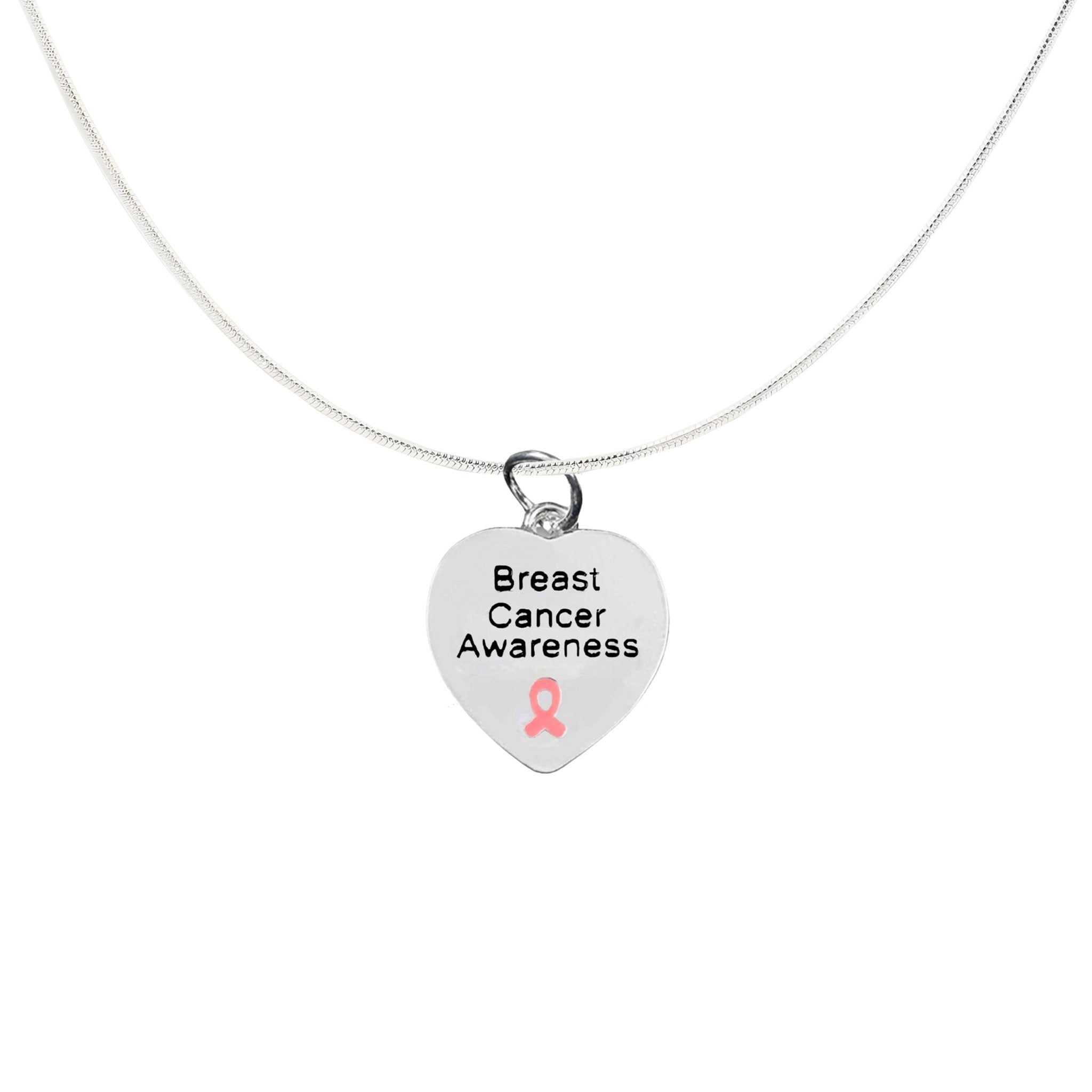 Heart Shaped Breast Cancer Awareness Necklaces The Awareness Company