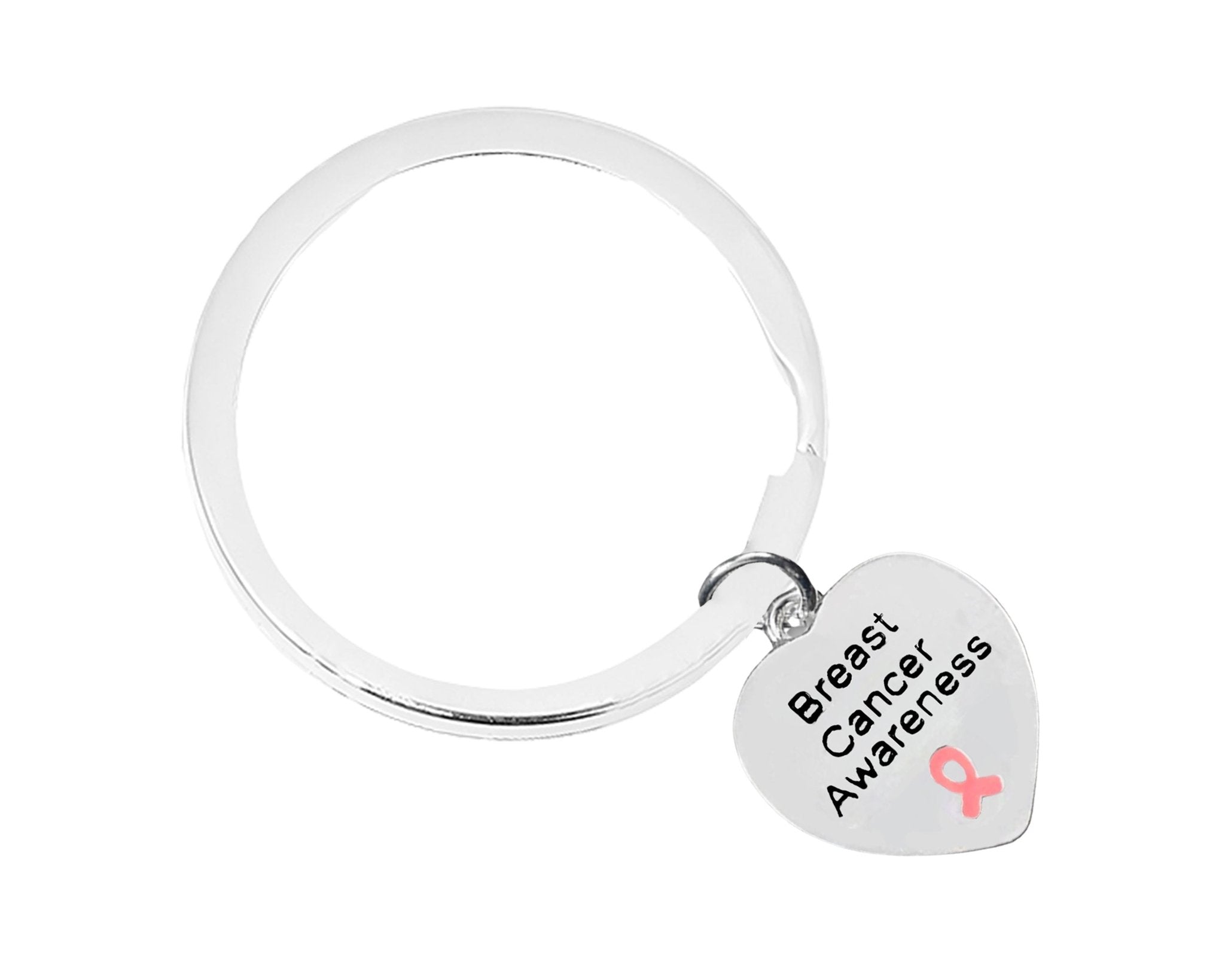 Heart Shaped Breast Cancer Awareness Pink Ribbon Keychains The Awareness Company