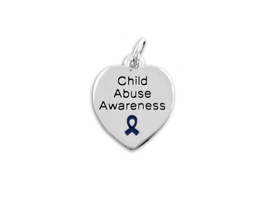 Heart Shaped Child Abuse Awareness Charms The Awareness Company