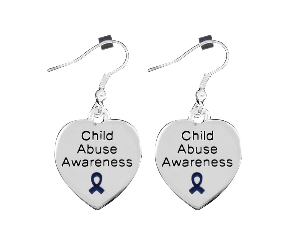 Heart Shaped Child Abuse Awareness Earrings The Awareness Company