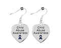 Heart Shaped Child Abuse Awareness Earrings The Awareness Company