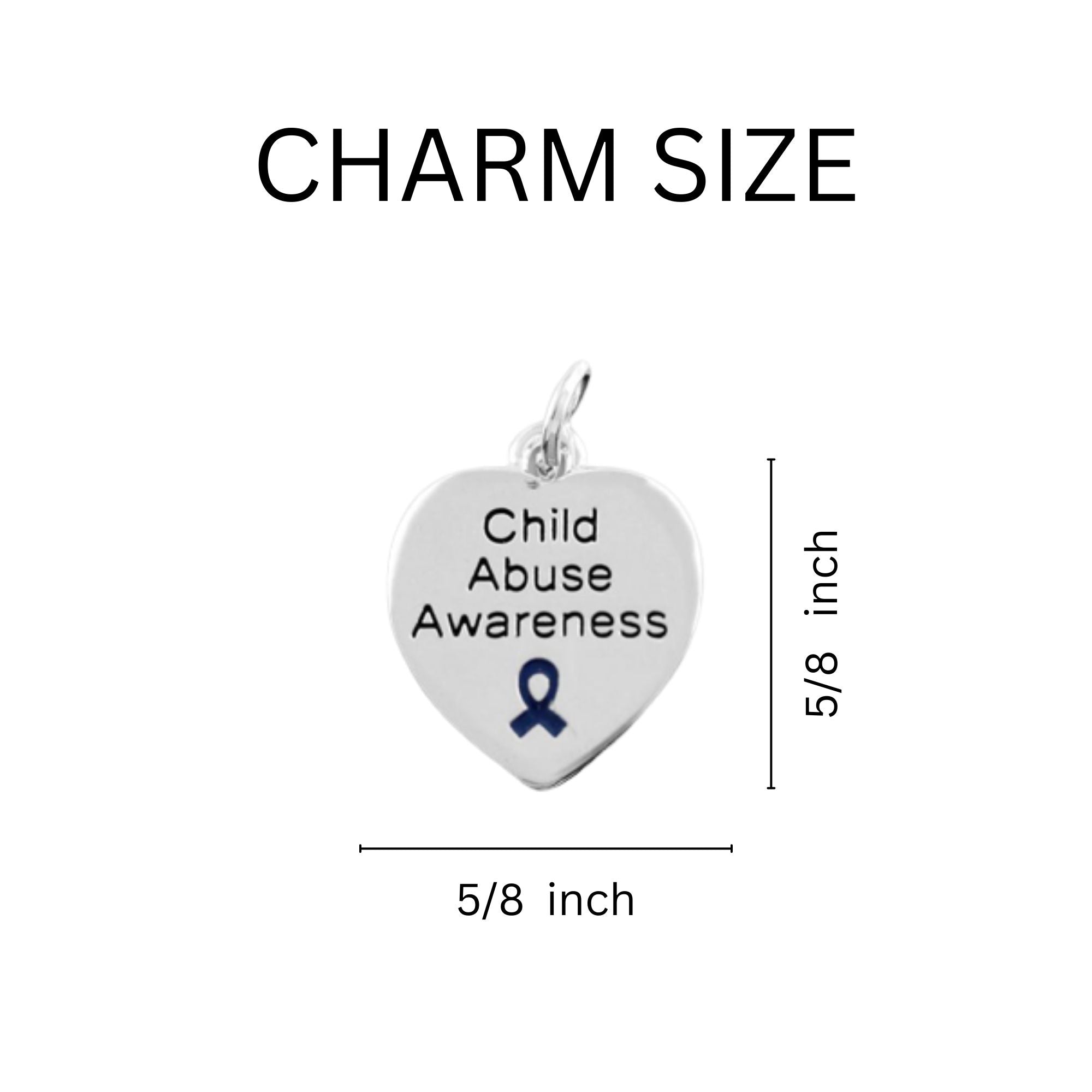 Heart Shaped Child Abuse Awareness Hanging Charms The Awareness Company