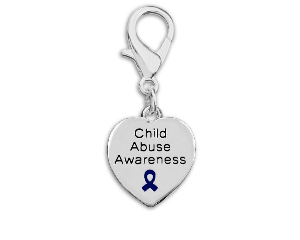 Heart Shaped Child Abuse Awareness Hanging Charms The Awareness Company