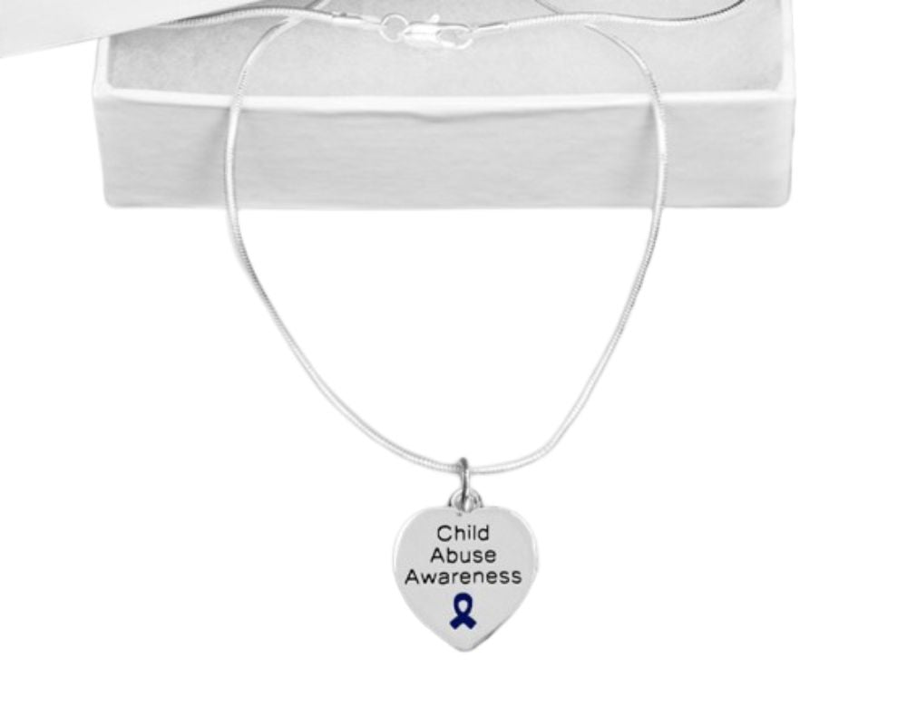 Heart Shaped Child Abuse Awareness Necklaces The Awareness Company