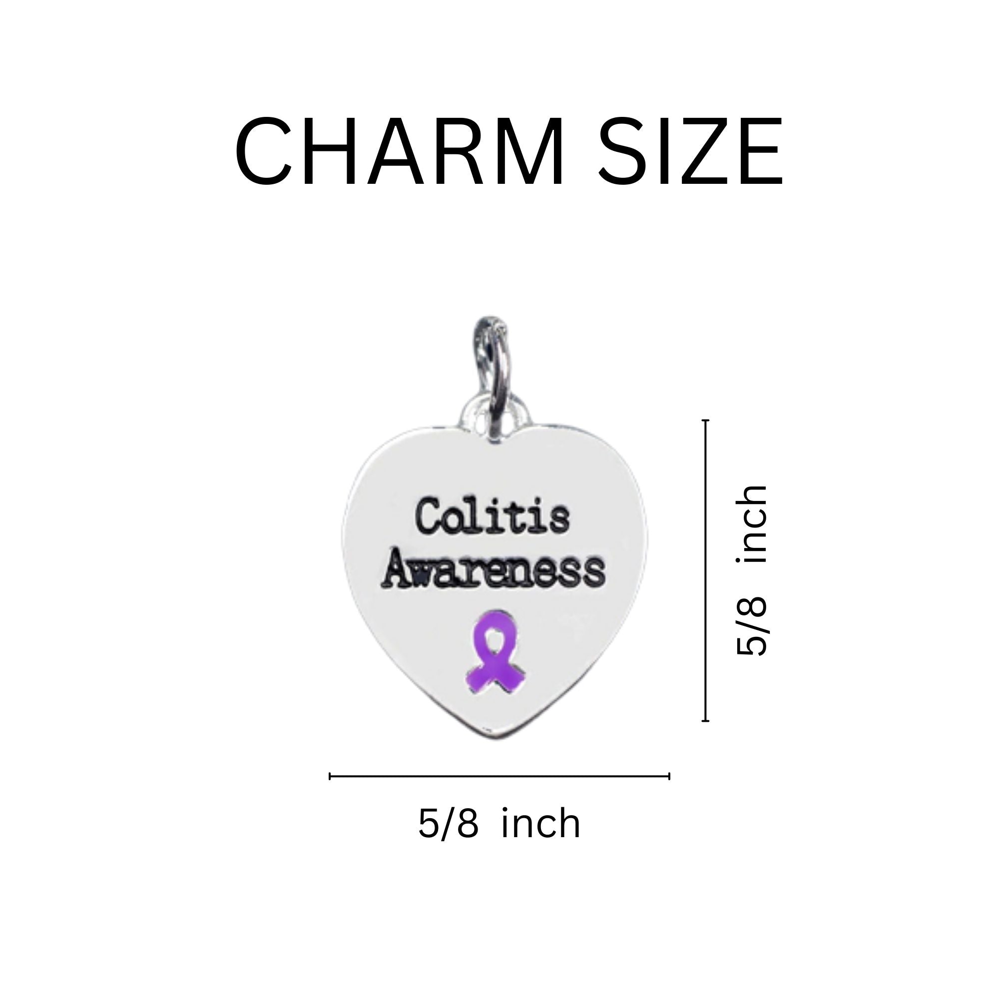 Heart Shaped Colitis Awareness Hanging Charms The Awareness Company