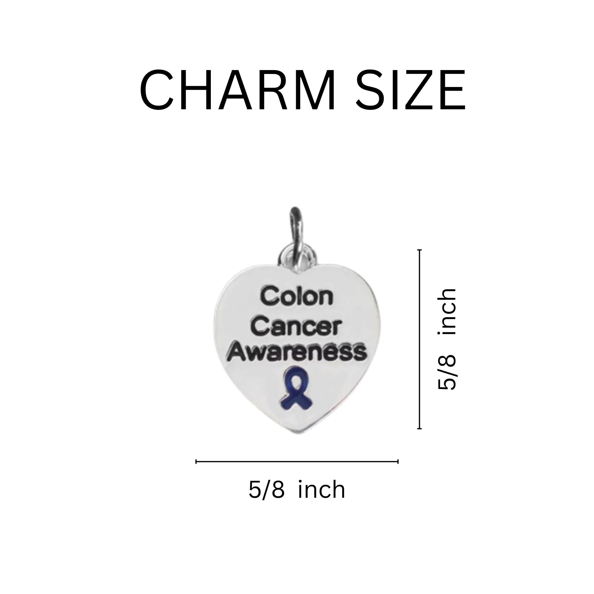 Heart Shaped Colon Cancer Awareness Charms The Awareness Company