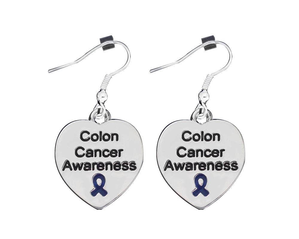 Heart Shaped Colon Cancer Awareness Earrings The Awareness Company