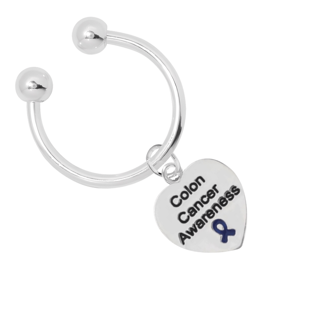 Heart Shaped Colon Cancer Awareness Key Chains The Awareness Company