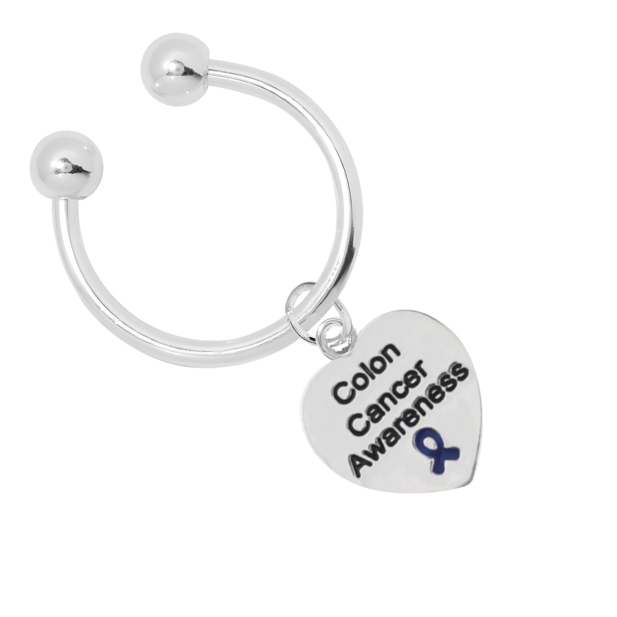 Heart Shaped Colon Cancer Awareness Key Chains The Awareness Company