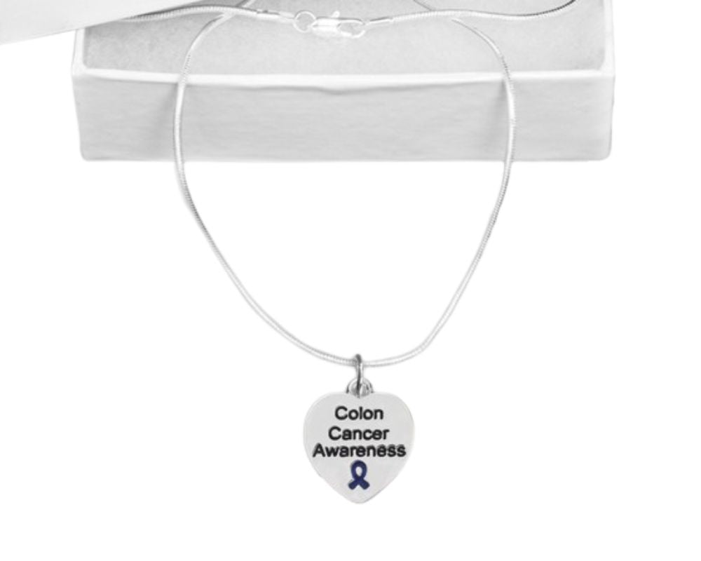 Heart Shaped Colon Cancer Awareness Necklaces The Awareness Company