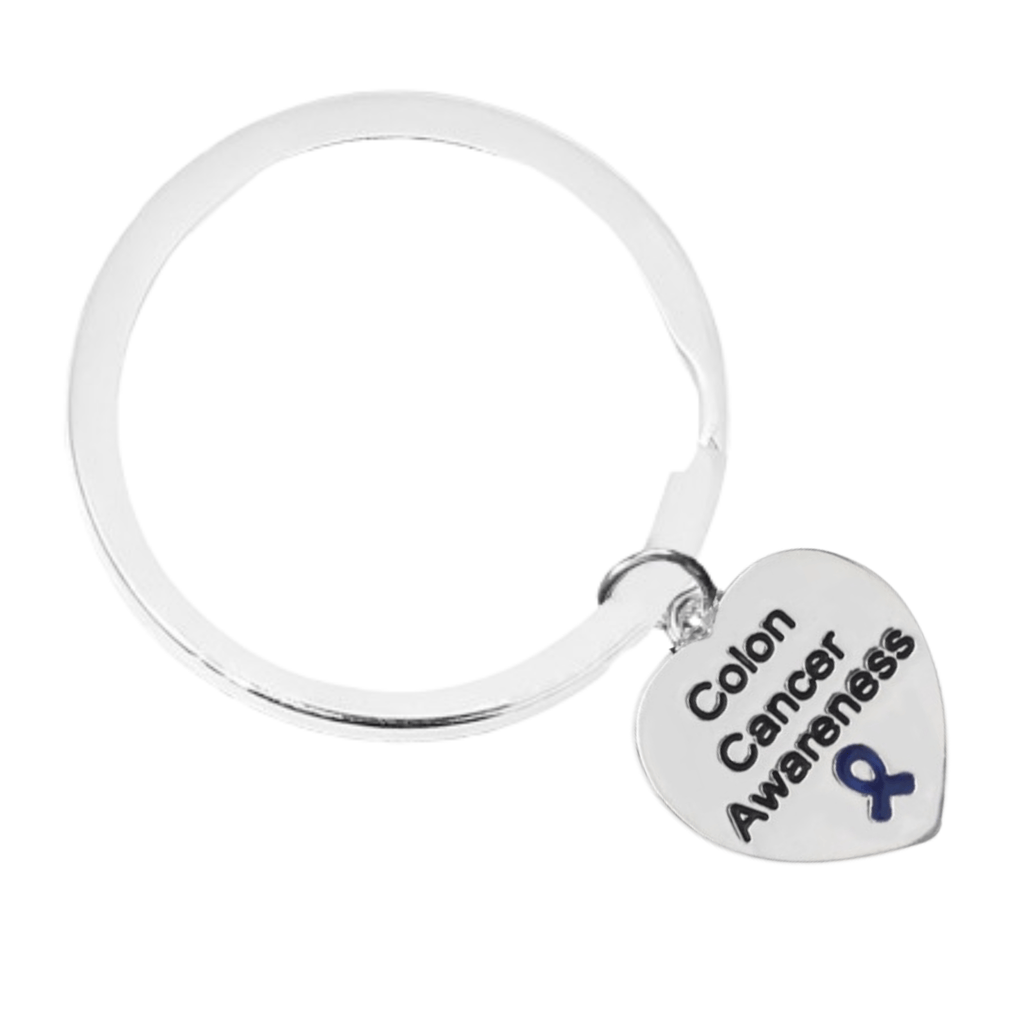 Heart Shaped Colon Cancer Awareness Split Style Key Chains The Awareness Company