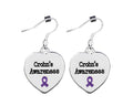 Heart Shaped Crohn's Disease Awareness Earrings The Awareness Company