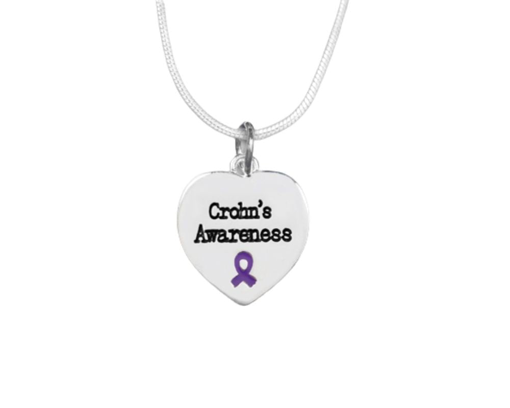 Heart Shaped Crohn's Disease Awareness Necklaces The Awareness Company