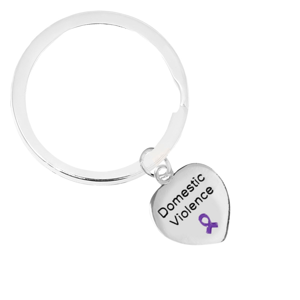 Heart Shaped Domestic Violence Awareness Split Style Keychains The Awareness Company