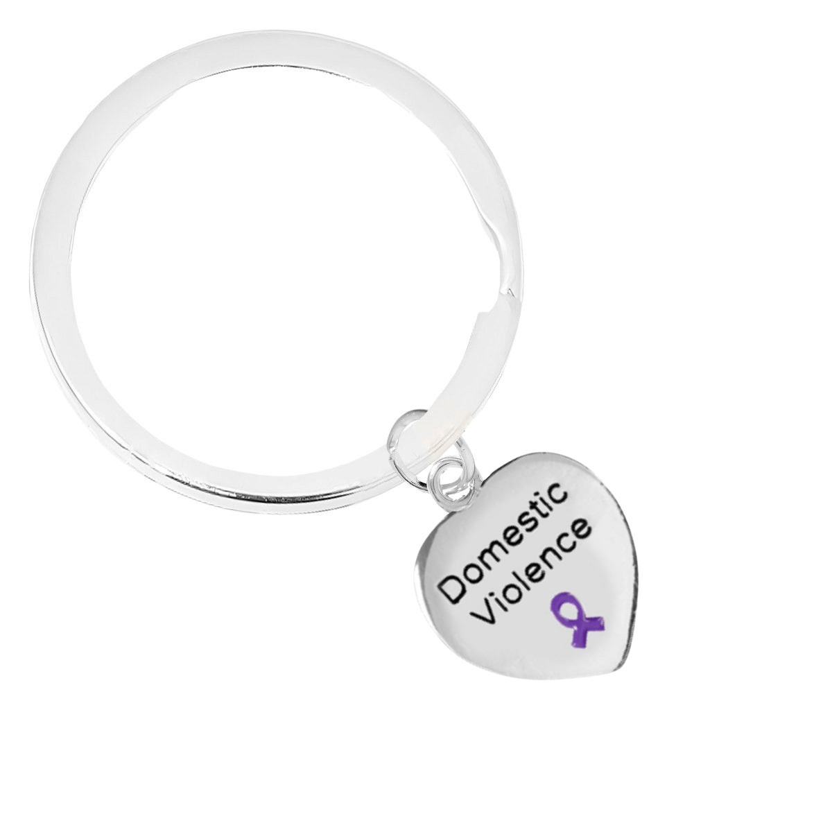 Heart Shaped Domestic Violence Awareness Split Style Keychains The Awareness Company