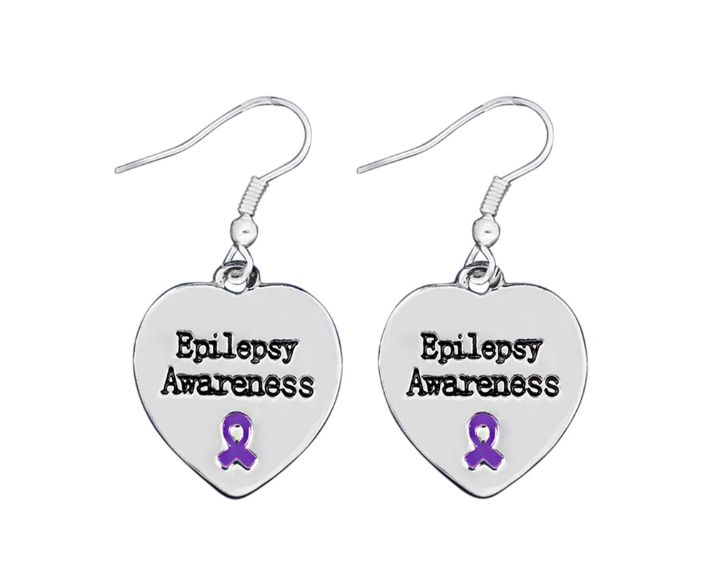 Heart Shaped Epilepsy Awareness Earrings The Awareness Company