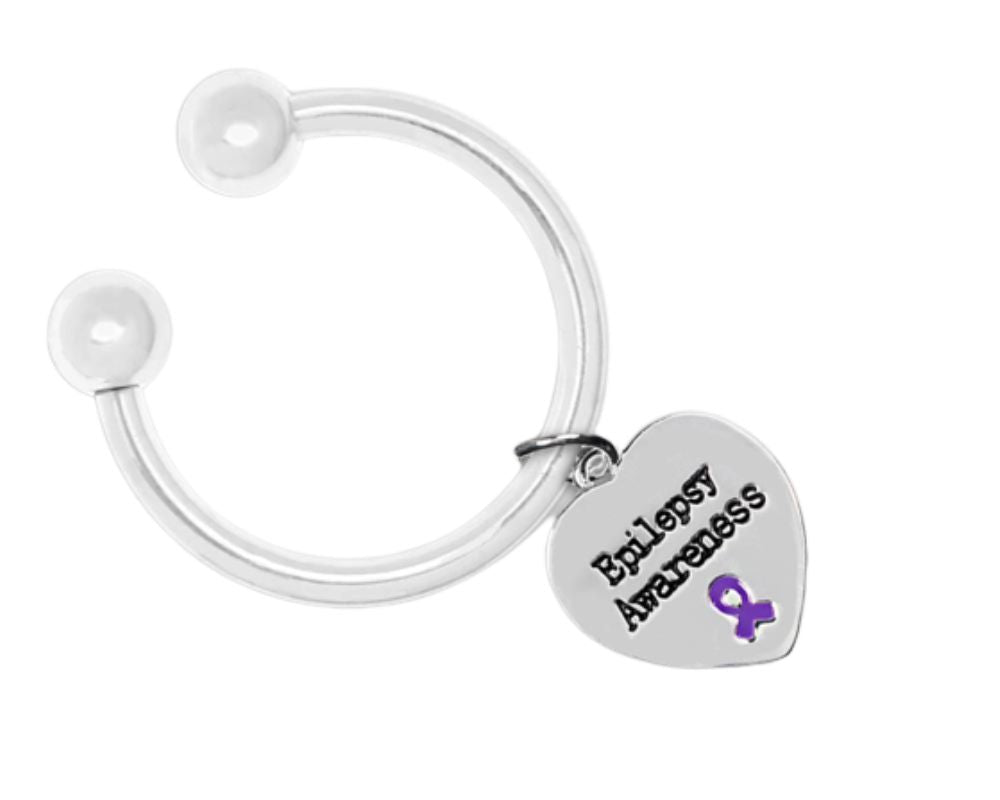 Heart Shaped Epilepsy Awareness Keychains The Awareness Company
