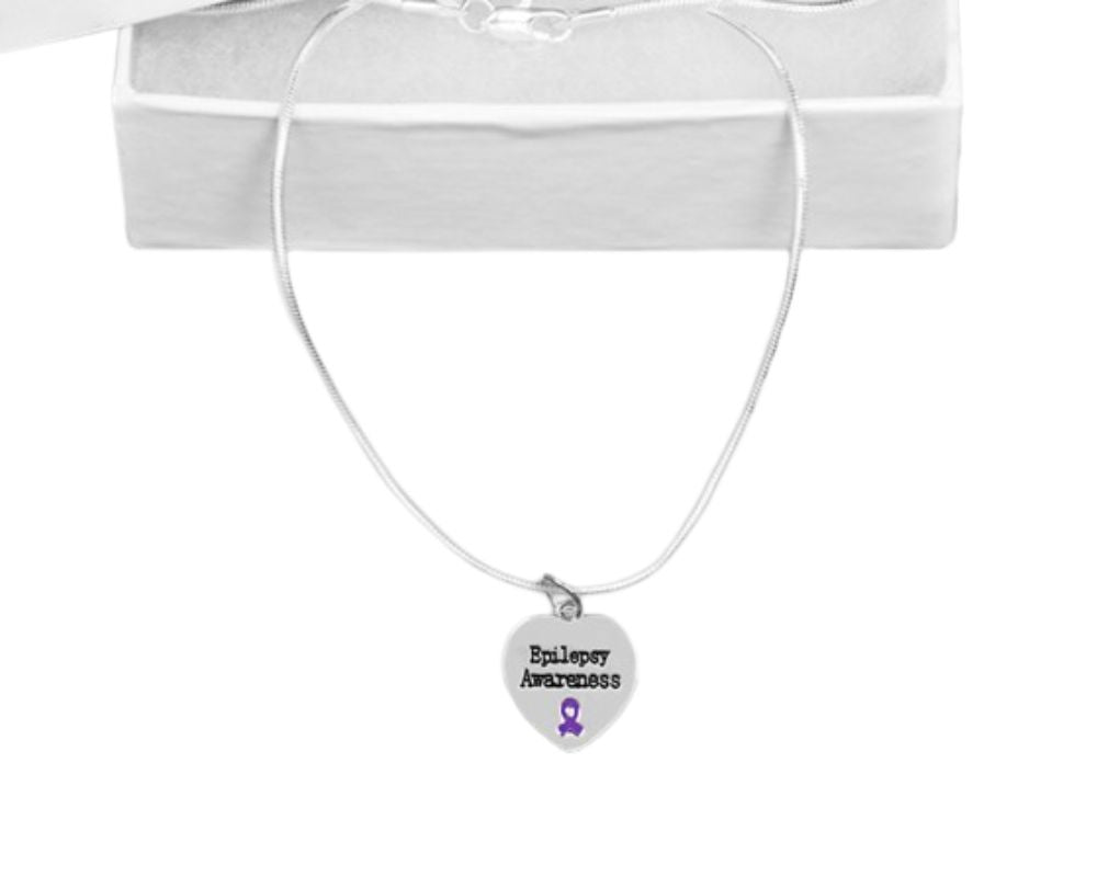 Heart Shaped Epilepsy Awareness Necklaces The Awareness Company