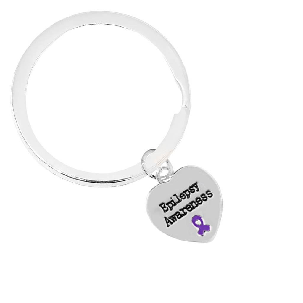 Heart Shaped Epilepsy Awareness Split Style Keychains The Awareness Company