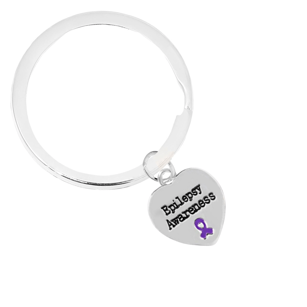 Heart Shaped Epilepsy Awareness Split Style Keychains The Awareness Company