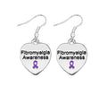 Heart Shaped Fibromyalgia Awareness Earrings The Awareness Company