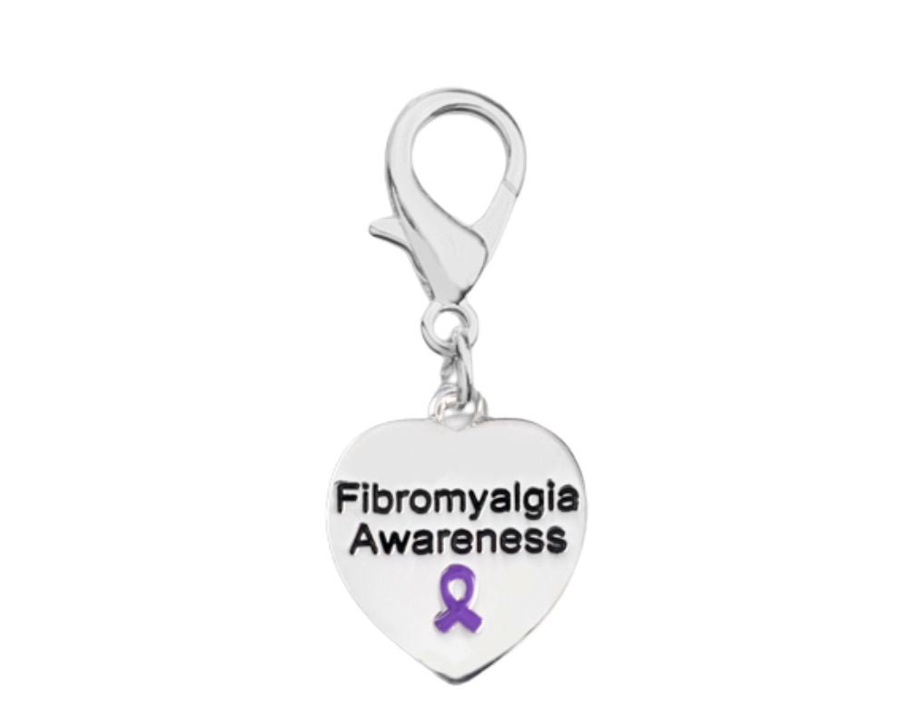 Heart Shaped Fibromyalgia Awareness Hanging Charms The Awareness Company