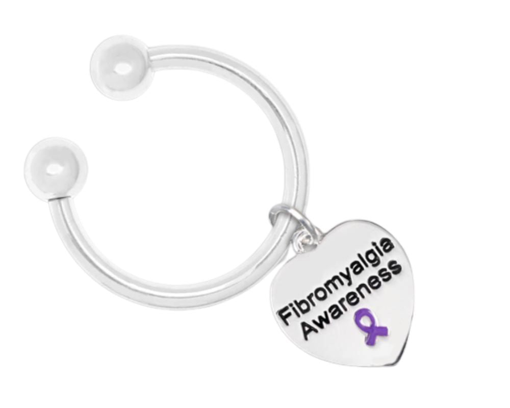 Heart Shaped Fibromyalgia Awareness Keychains The Awareness Company