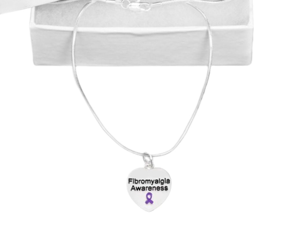 Heart Shaped Fibromyalgia Awareness Necklaces The Awareness Company