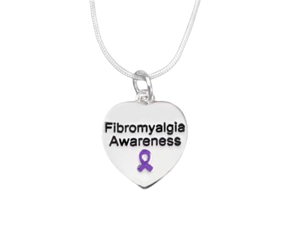 Heart Shaped Fibromyalgia Awareness Necklaces The Awareness Company