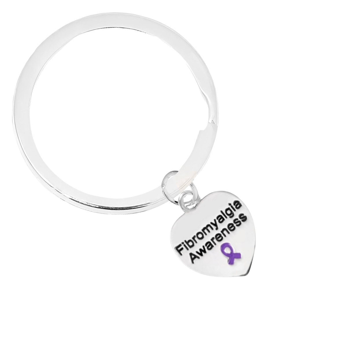 Heart Shaped Fibromyalgia Awareness Split Style Keychains The Awareness Company